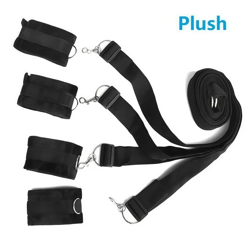 Esposas para Pies y Manos, dominación sobre colchon 4 puntos de amarre