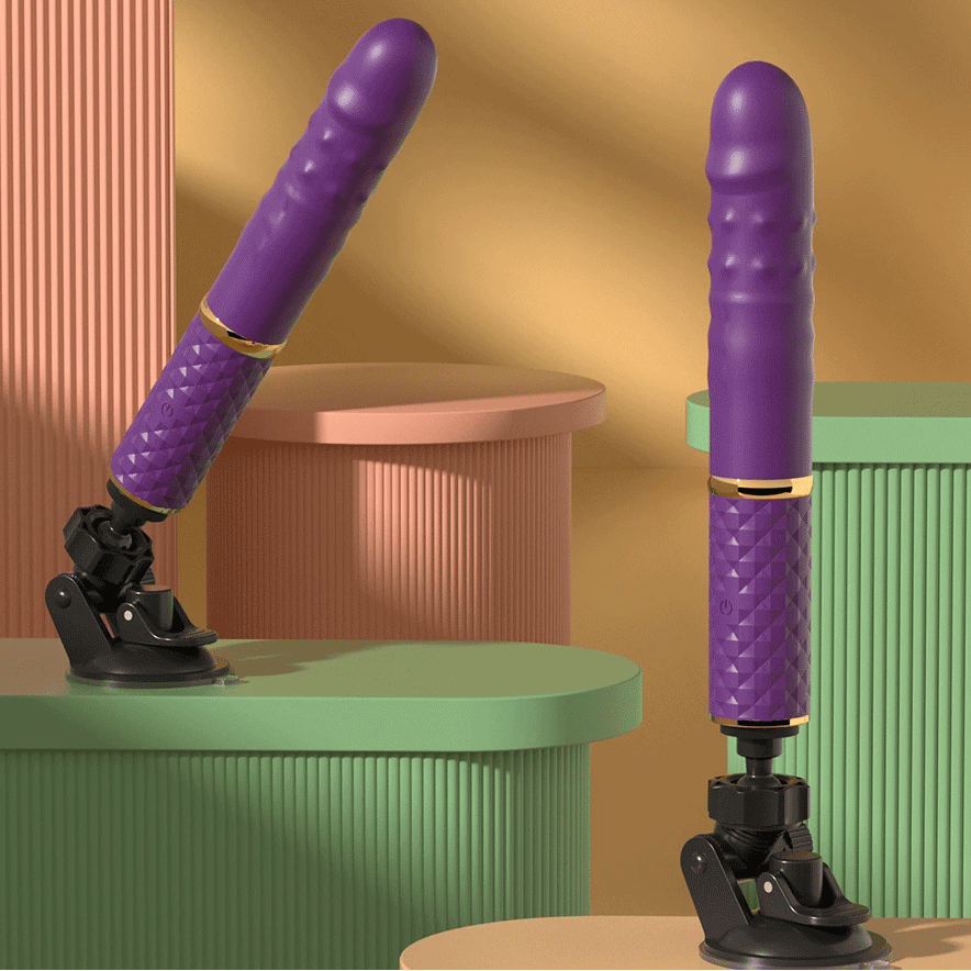 Consolador de punto G de empuje automático, vibrador con ventosa, 10 modos de empuje, estimulación Anal, Clítoris y Vagina
